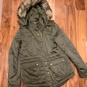 Express Olive Green Coat - Size Small